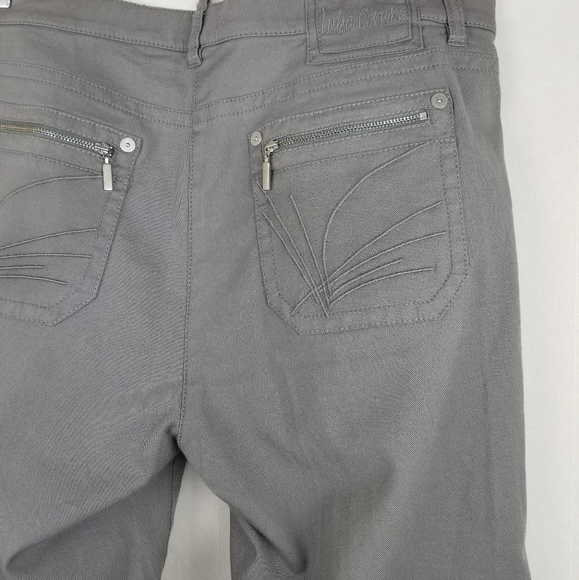 Luisa Cerano Gray Straight Leg Zip Pocket Pants 14 Stretch - Picture 7 of 10